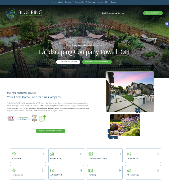 Blue Ring Residential home improvement and construction services.