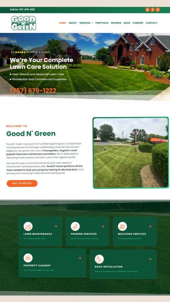 Good n Green Lawns providing expert lawn care and landscaping services.