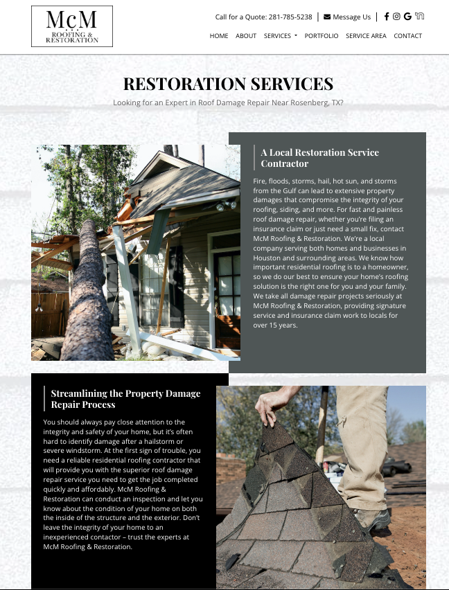 MCM Roofing & Restoration providing professional roof installation and restoration services.