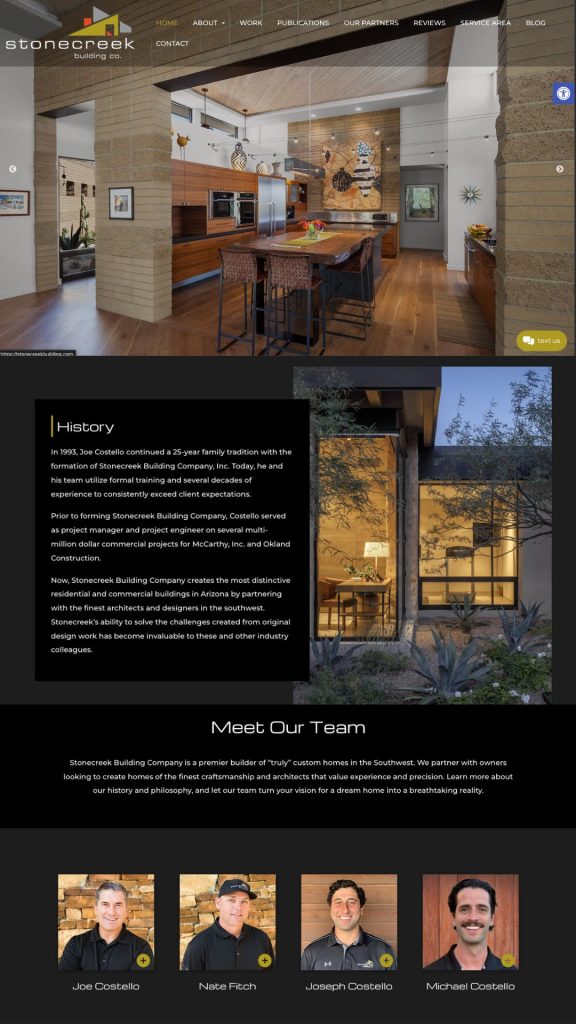 Stonecreek Building Company luxury home construction site showing professional craftsmanship and custom residential building process